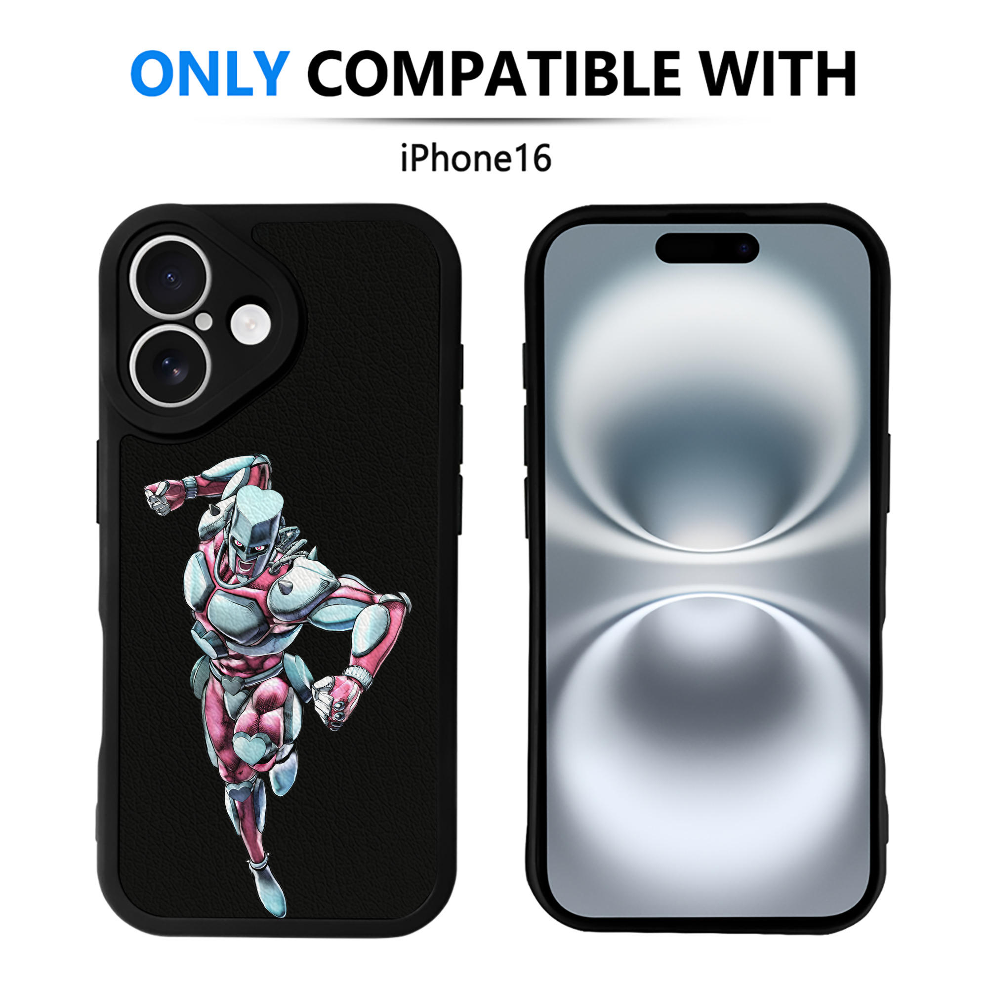 （画像用） ジョジョの奇妙な冒険 ひがしかた じょうすけ JoJo's Bizarre Adventure Higashikata Josuke 【iPhone 16シリーズ対応】シリコンスマホケース（レザー調） 材質：シリコン